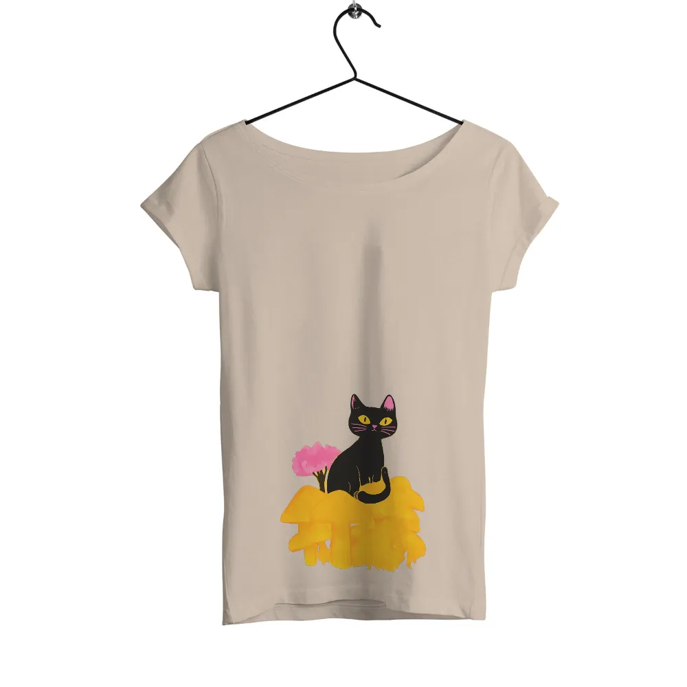 Whimsical Black Cat T-Shirts Design | Fantasy & Nature Inspired| nature-inspired