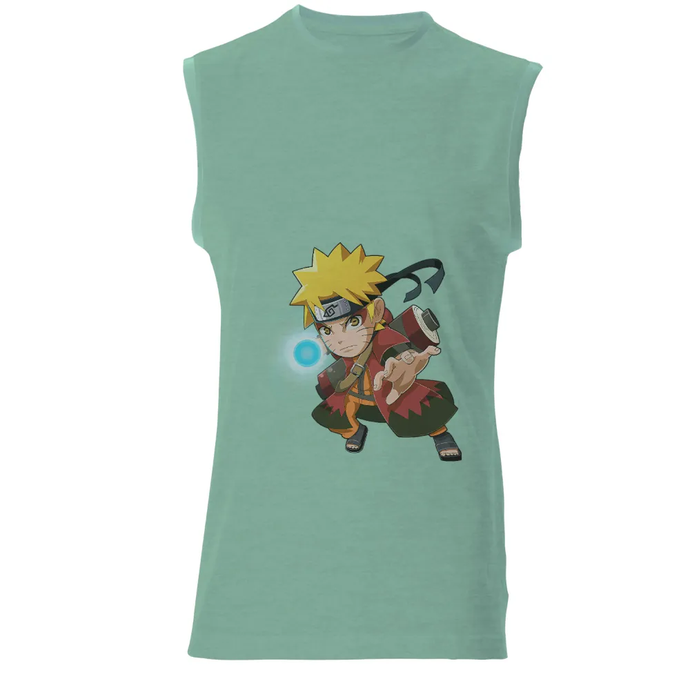 T-Shirts Design: Naruto's Determination - Anime Character with Inner Strength|blue shirt cartoon character