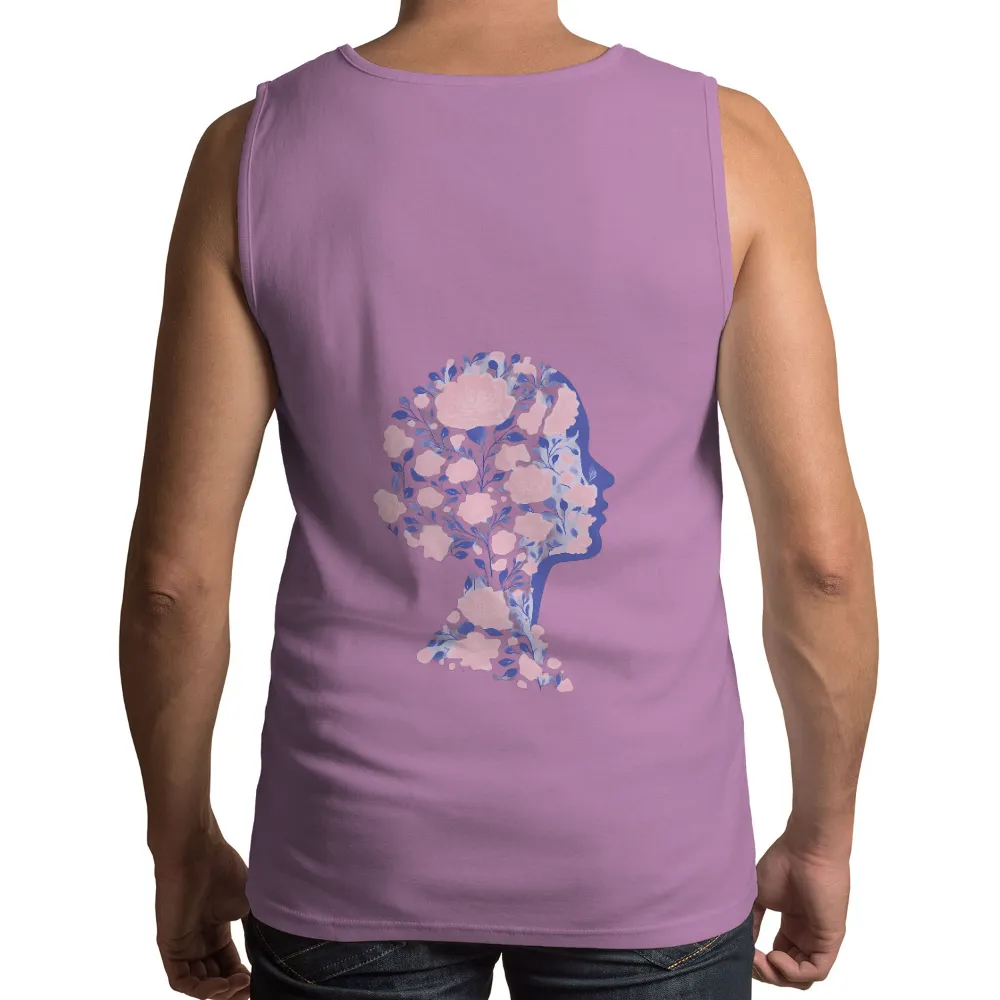 T-Shirts Design: Floral Profile - A Journey Through Nature and Dreams|t shirt painting on nature