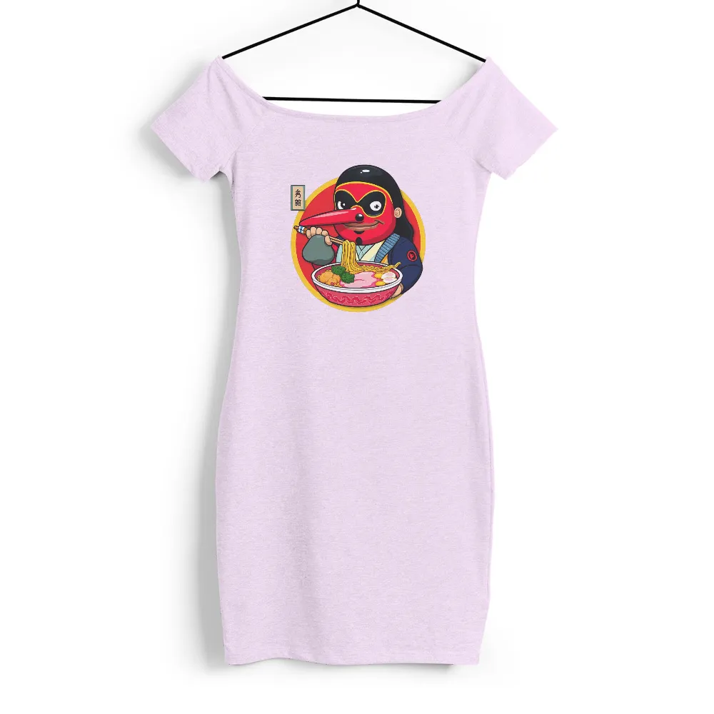 T-Shirts Pattern: Red Mask Hero Enjoying Ramen| bowl of ramen