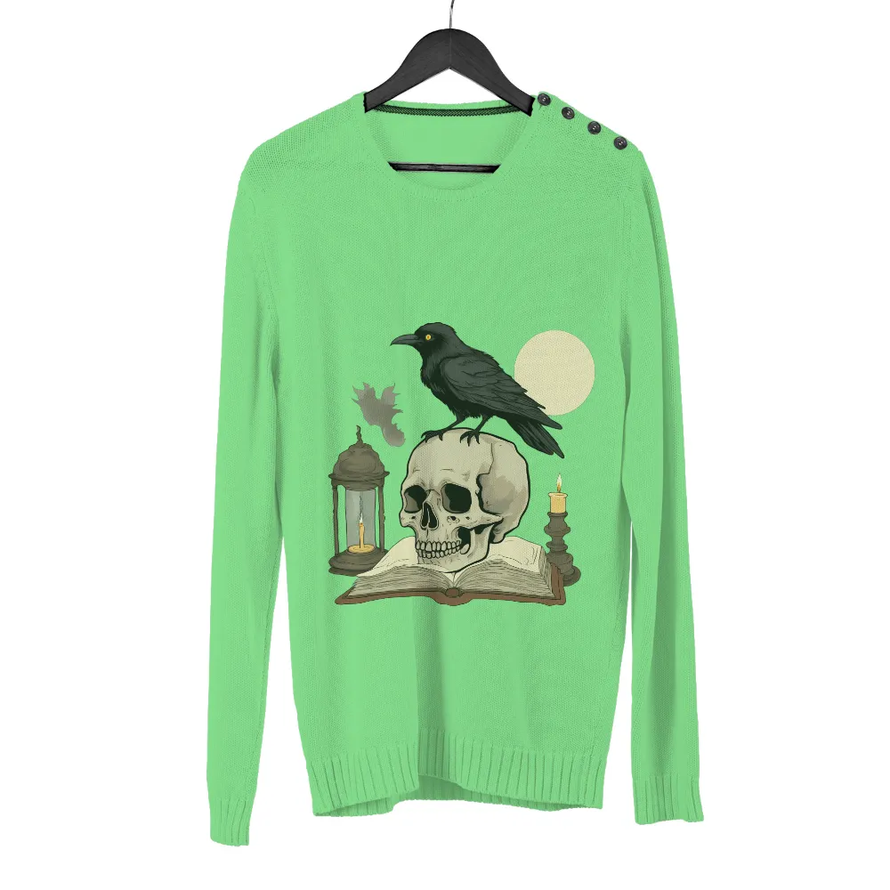 TShirt Printing: Gothic Mystery - Raven and Skull Design|earth day vintage shirt