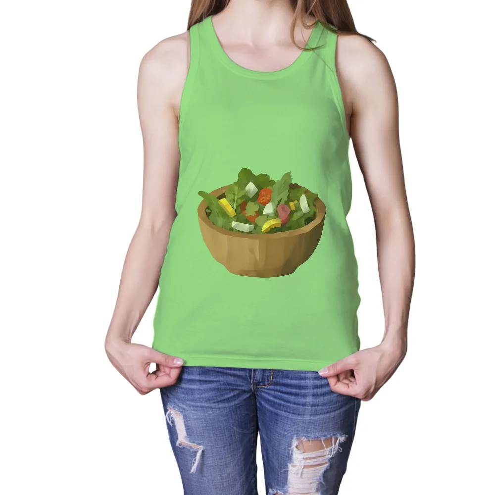 Custom Tee Shirts: Vibrant Salad - Fresh Produce Art|one line art shirt