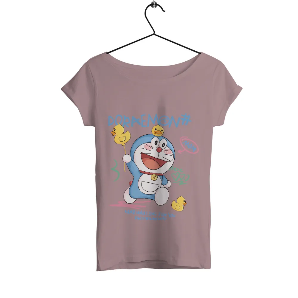 T-Shirts Custom: Doraemon's Playful Joy with Rubber Ducks|armin arlert blue shirt