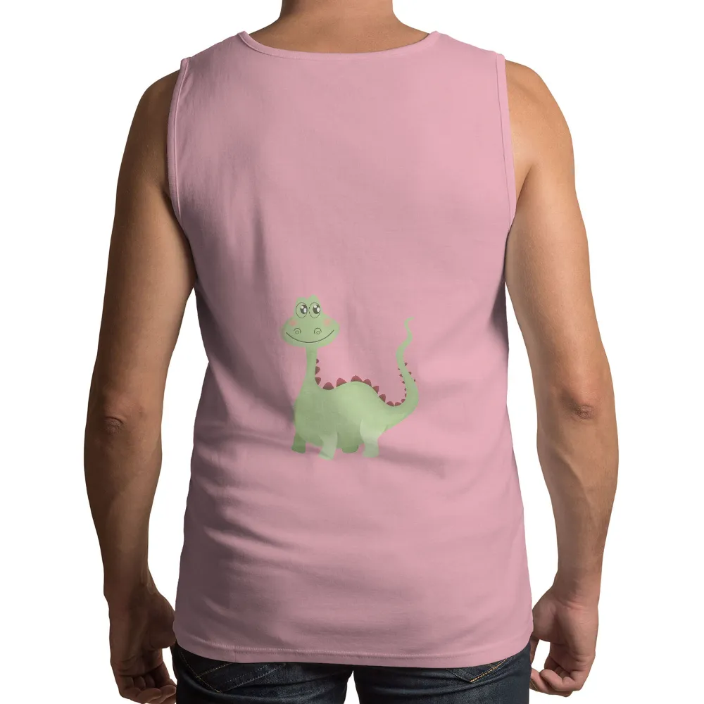 T-Shirts Design: Charming Little Green Dinosaur - Whimsical and Joyful|cute easter tops