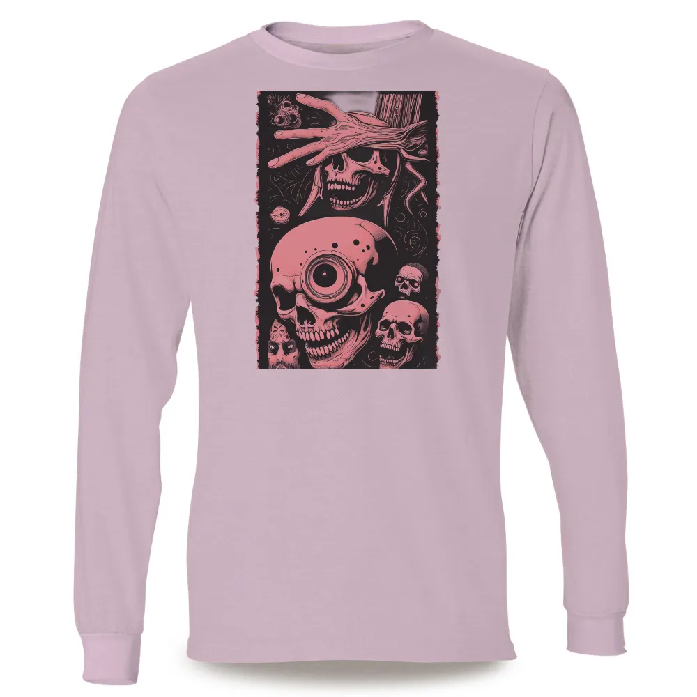 Graphic Tees: Surreal Skulls with Camera Lens - Artistic Design| Expressive skulls