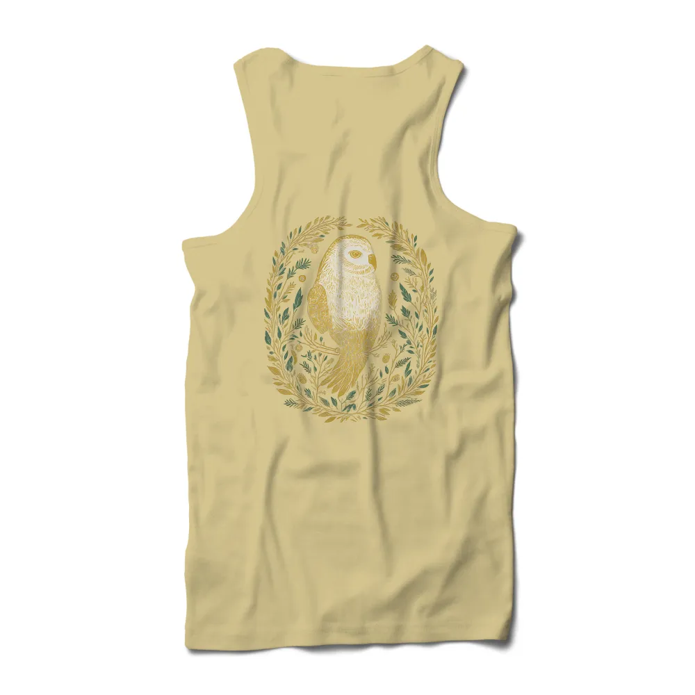 TShirt Design: Snowy Owl Wisdom in Nature|pokemon forest shirt