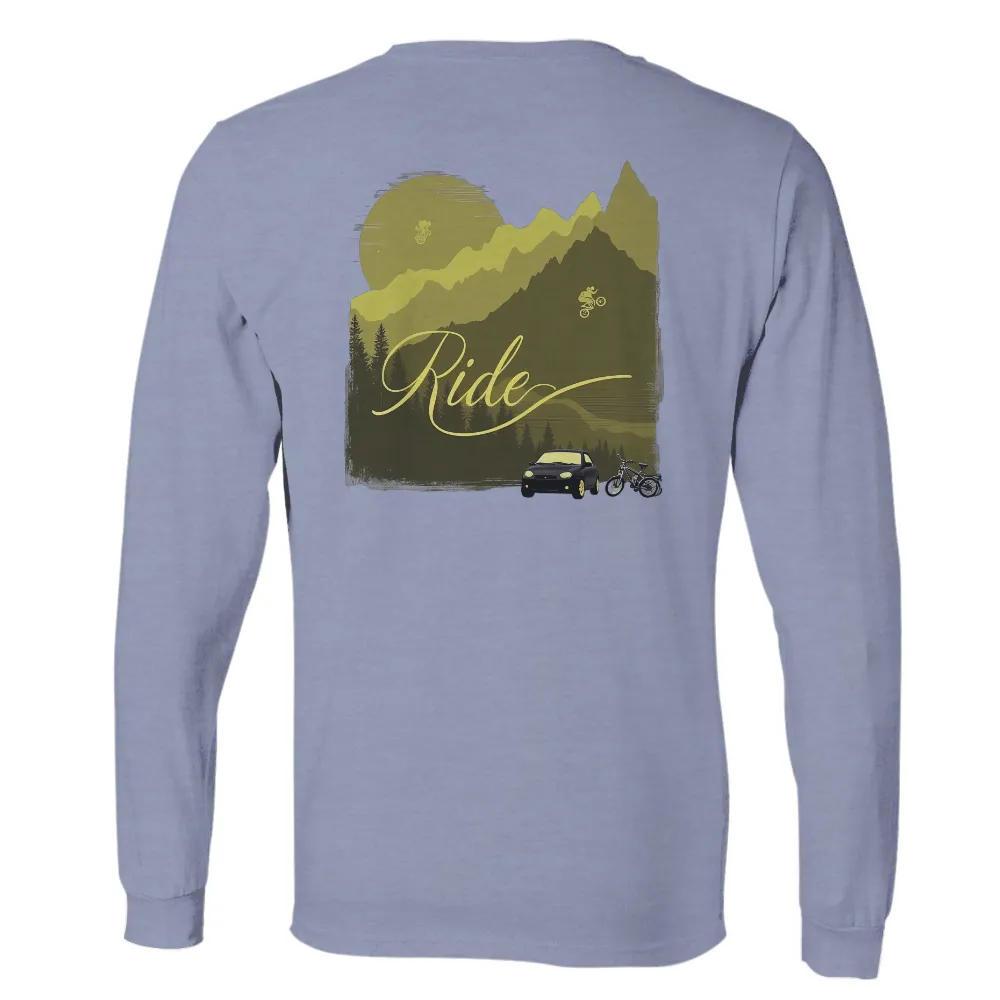 T-Shirts Design: Ride into the Sunset with Mountain Biking Adventure|freedom march t shirt