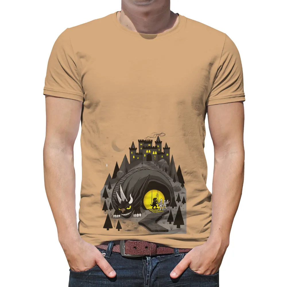 T-Shirts Pattern: Dragon Guardian of the Castle| Illuminated windows of a castle