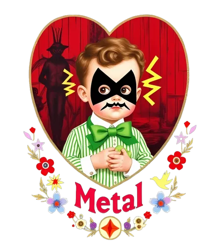 TShirt Printing: Metal Heart Superhero - Artistic Design