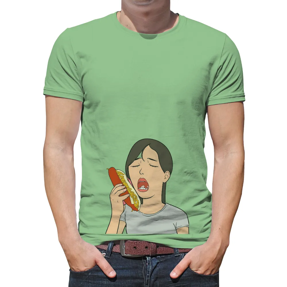 Tee Shirts Printed: Hot Dog Delight | Funny & Quote T-Shirts| joyful expression