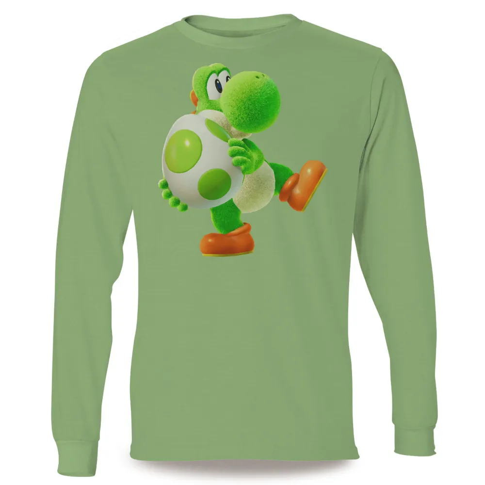 T-Shirt Printing: Yoshi's Adventure with the Glowing Egg|lime green full sleeve t shirt