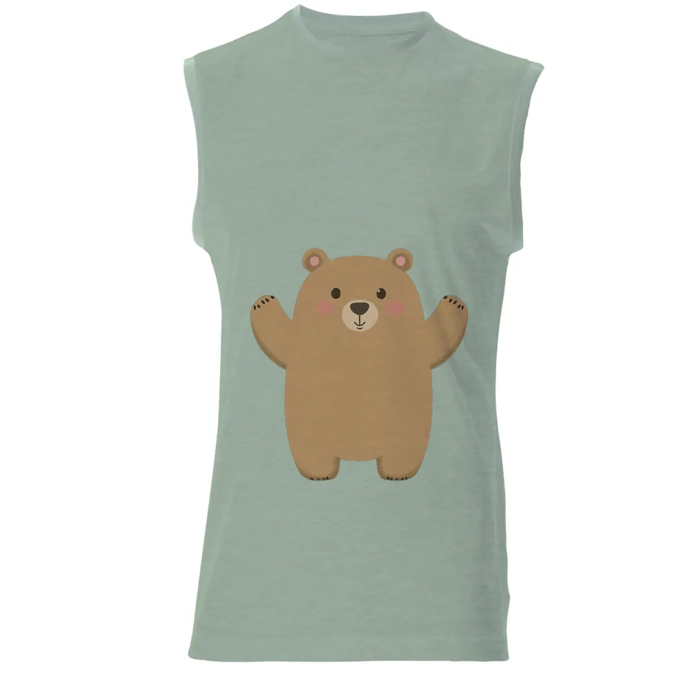 Tee Shirts Printed: Friendly Bear Hug - Artistic Comfort Design|bear plus deer beer t shirt