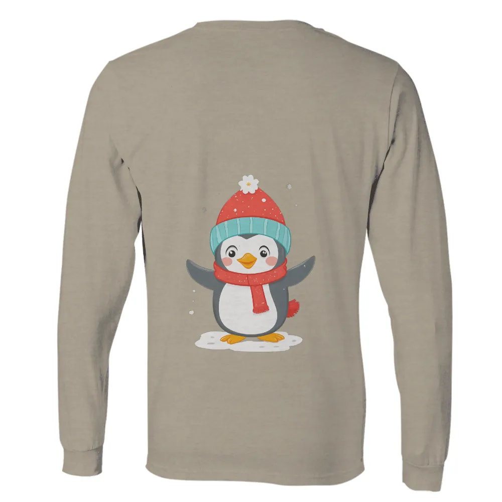 T-Shirt Printing: Winter Penguin - Warm Holiday Spirit|rainbow penguin shirt