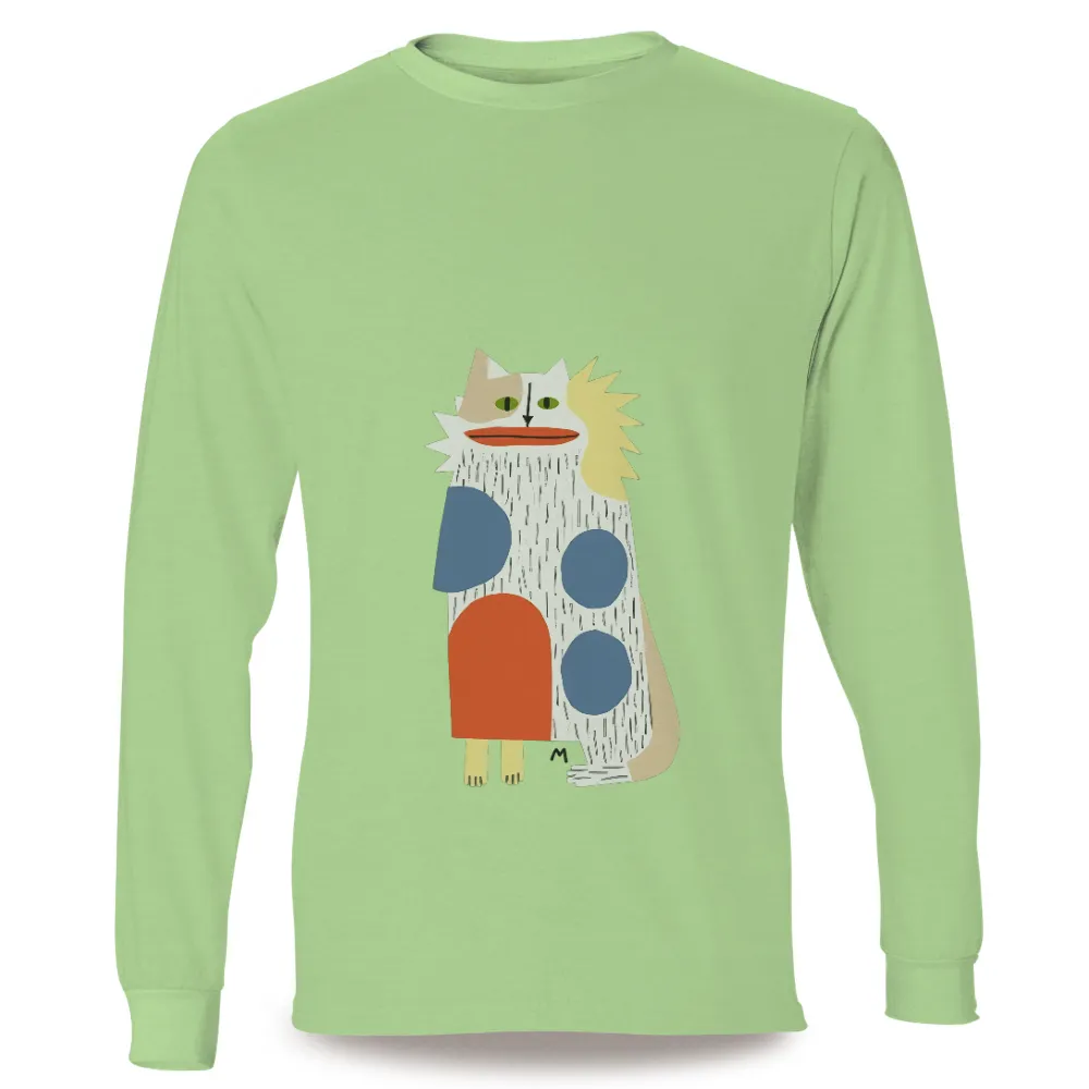 Custom Tee Shirts: Whiskers - Vibrant and Quirky Cat Design|Whiskers the cat