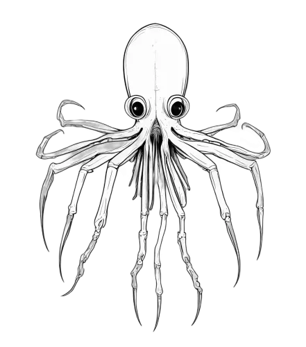 Minimalist Octopus Skeletal Design: Art Meets Marine Mystery