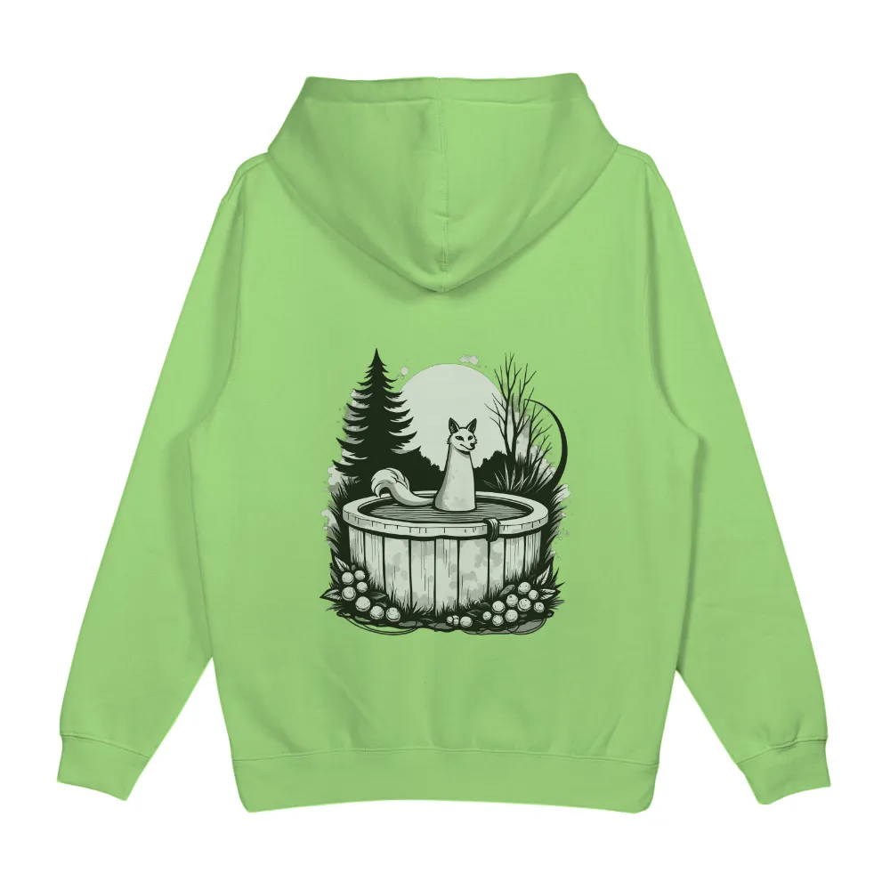 TShirt Printing: White Fox in Moonlit Forest - Artistic Design|reign forest fronds camp shirt