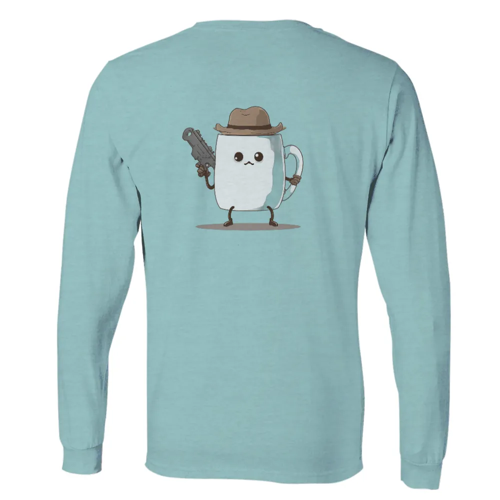 T-Shirts Custom: Cowboy Mug Adventure | Funny & Motivational Tees| black background