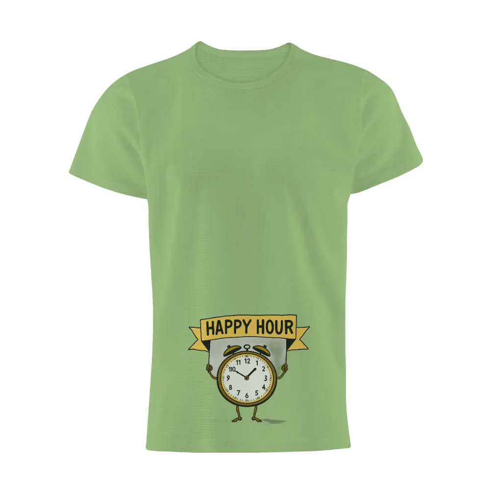 Custom Tee Shirts: Celebrate Happy Hour with Whimsical Clock Design|nirvana 90's vintage tee