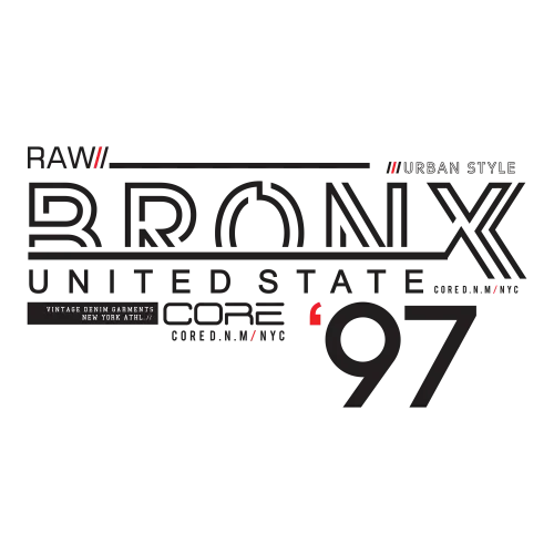 Shirts Graphic Tees: Bronx United State 97 Vintage Urban Style