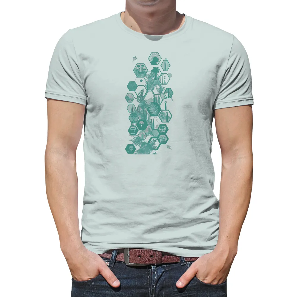 T-Shirt Printing: Nature's Secrets Unveiled in Teal and Black| Mysterious and intriguing design