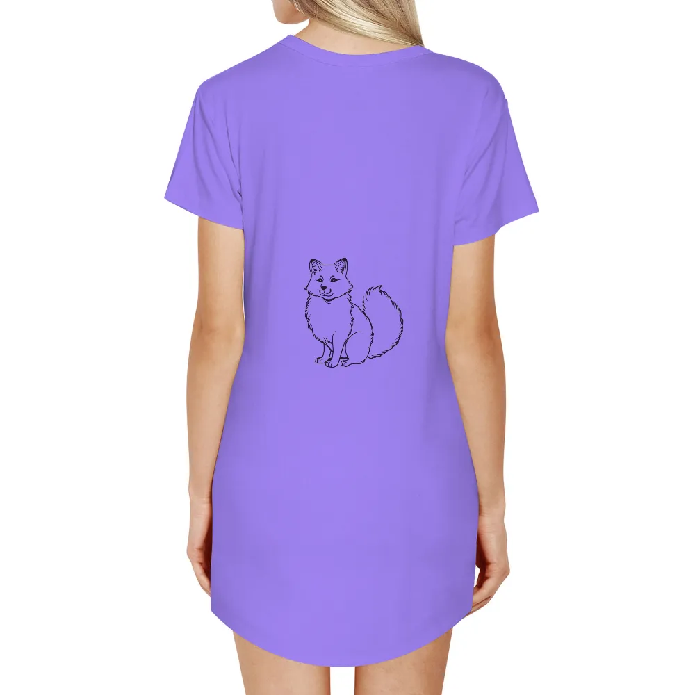 Customized Tee Shirts: Whimsical Fox Line Drawing|unique fathers day shirts