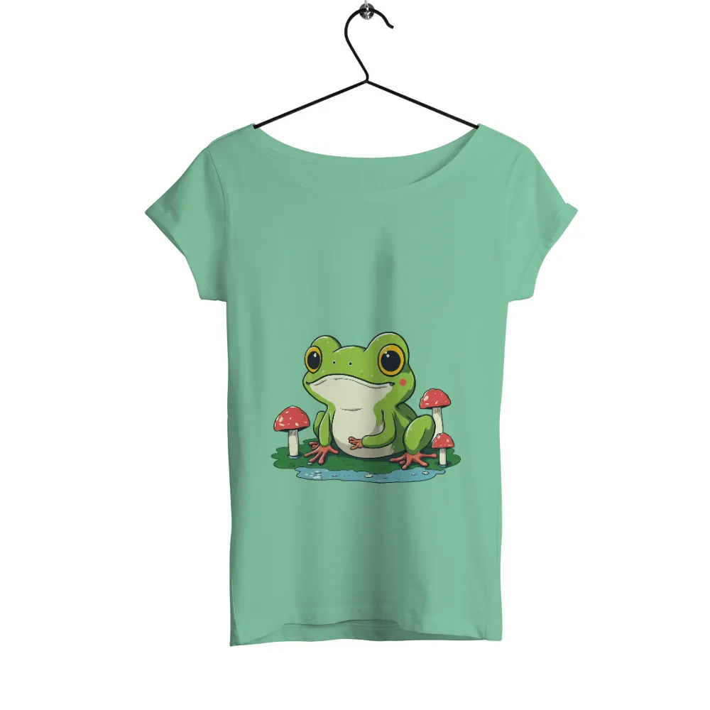 Custom Tee Shirts: Whimsical Frog in the Forest|t shirt painting on nature