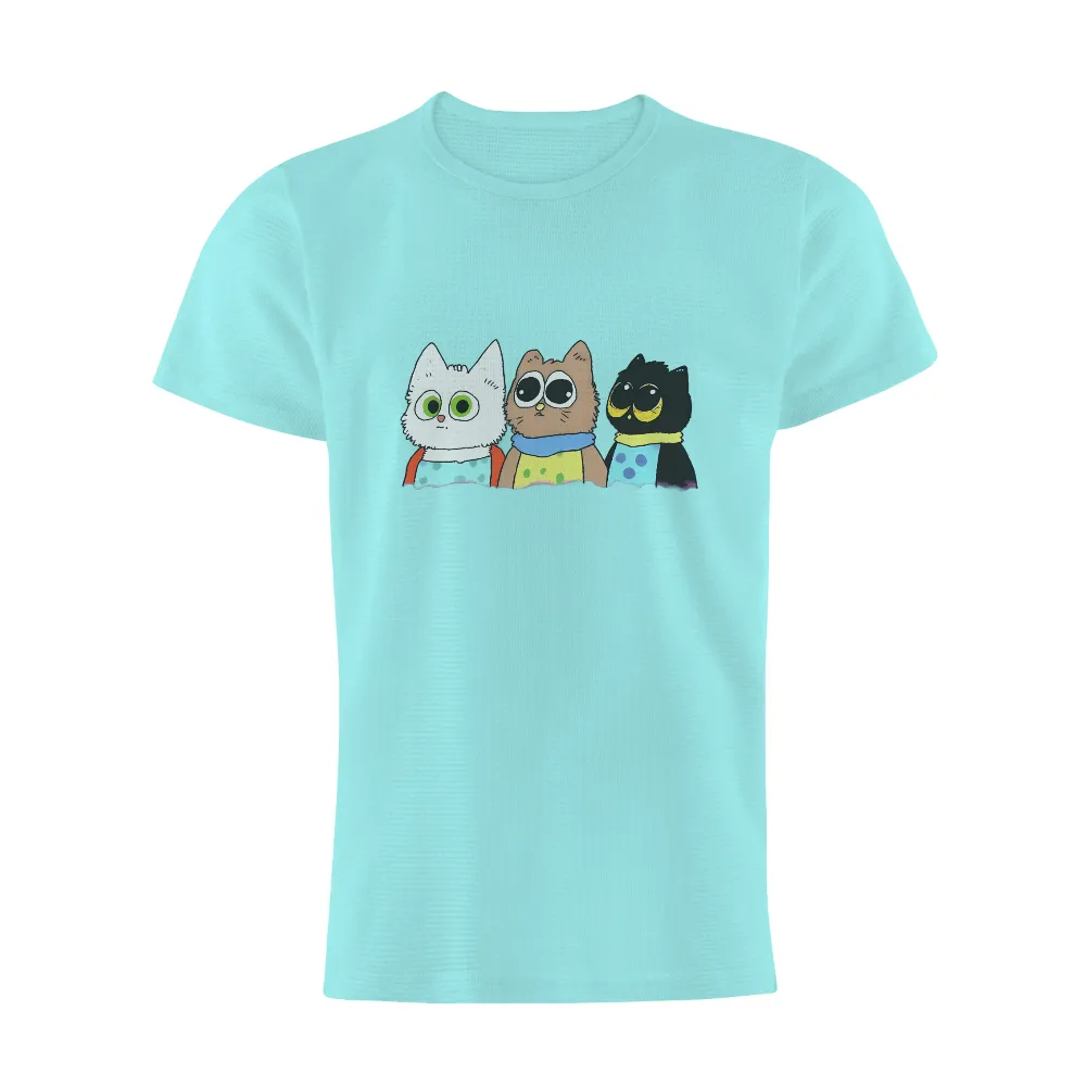 Tee Shirt Printing: Quirky Cats - Whimsical and Colorful Feline Friends|simple shirt print design