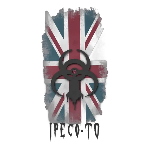 T-Shirts Pattern: Distressed Union Jack with Biohazard Symbol