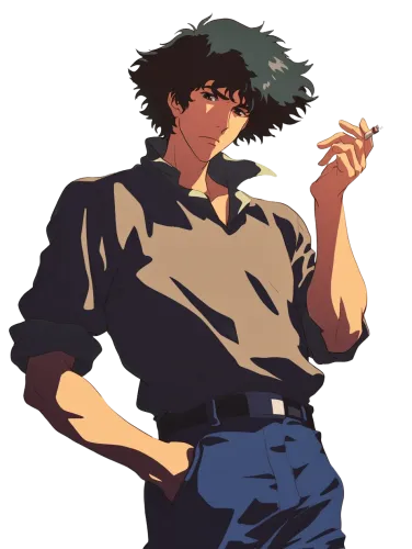 Spike Spiegel in Geometric Shirt and Jeans - cowboy bebop jeans