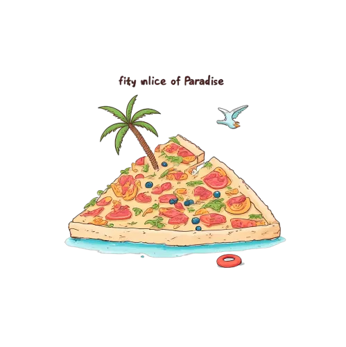 Whimsical Pizza Paradise Graphic: A Slice of Humor and Creativity