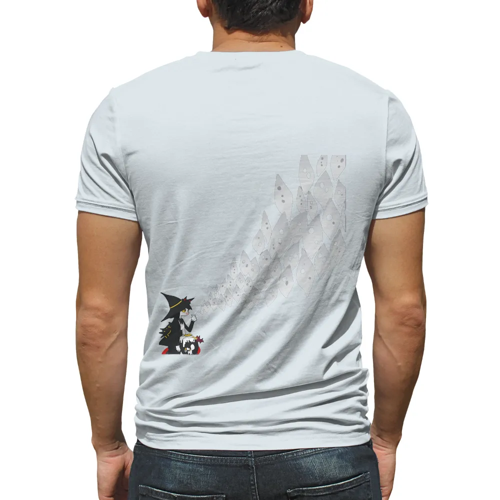 TShirt Design: Enigmatic Magic with Floating Ghosts| glowing eyes