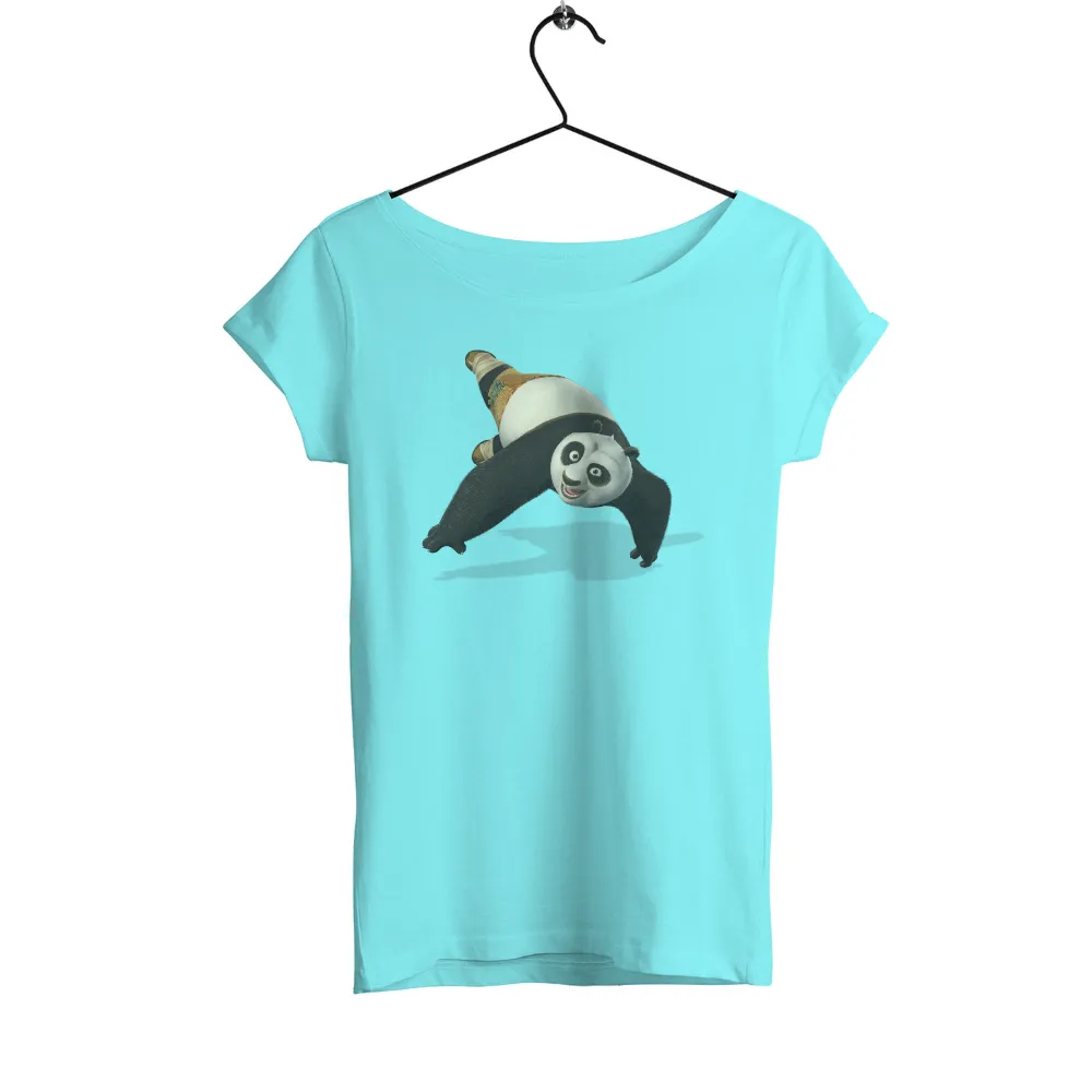 Kung Fu Panda T-Shirt Printing: Po's Leap of Joy|cartoon bear print colorblock oversized tee