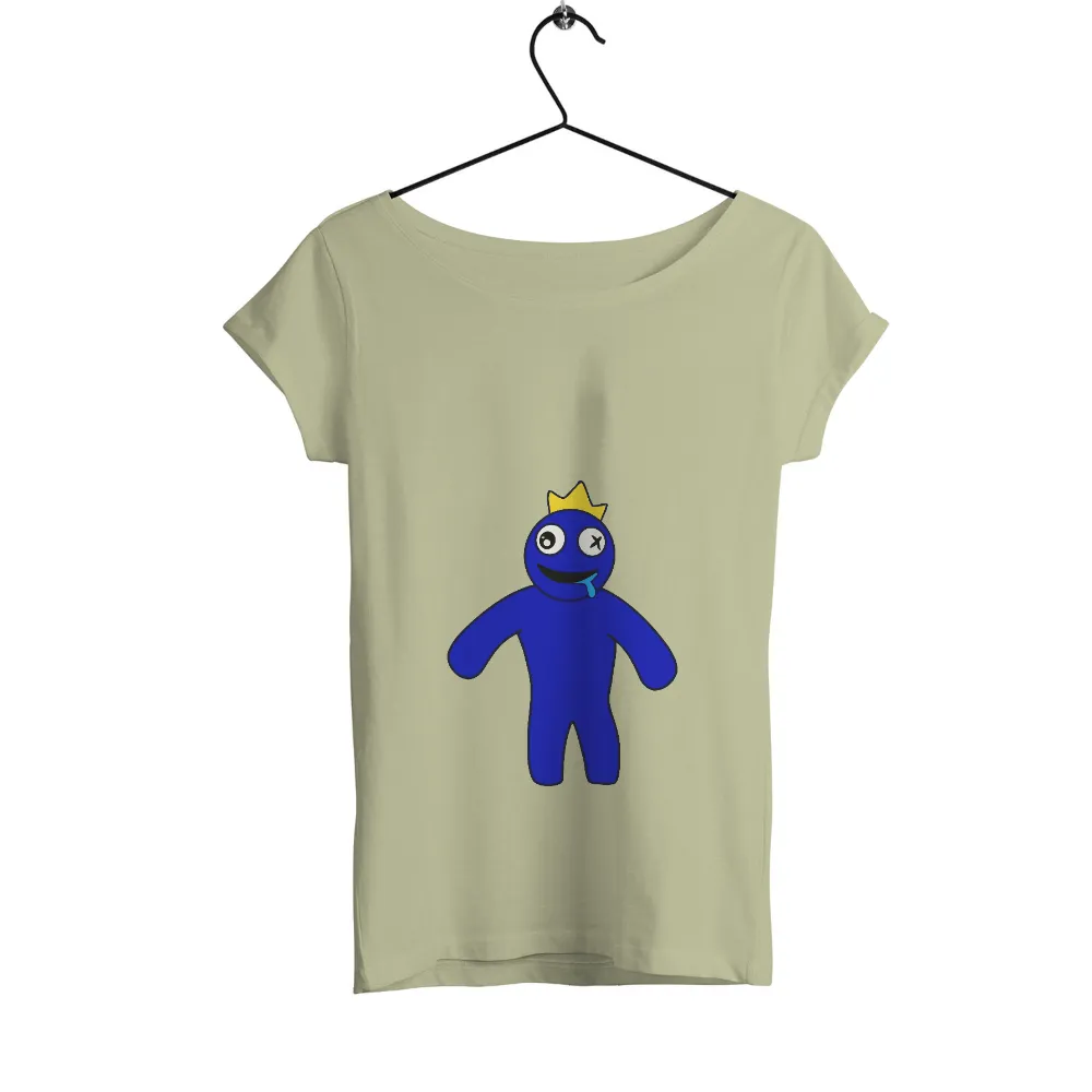 Blue Character with Yellow Crown T-Shirt Printing|white suit roblox t shirt