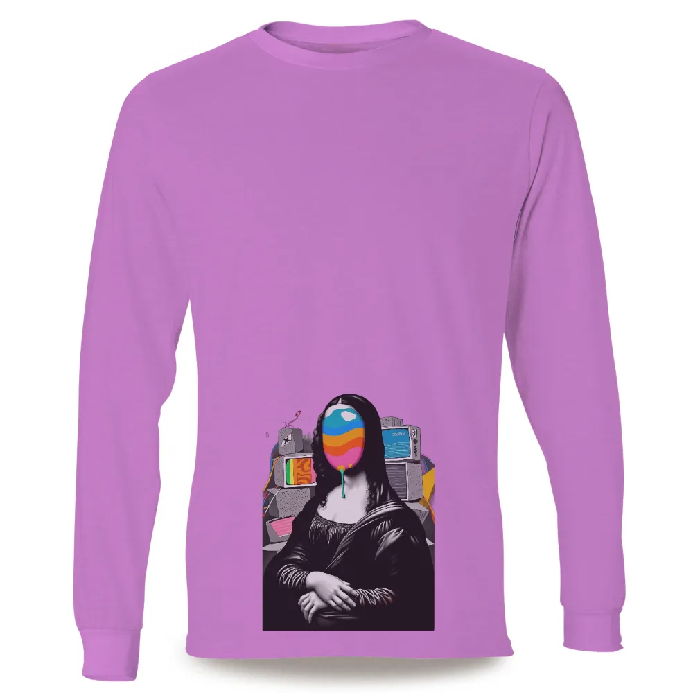 Graphic Tees: Modern Mona Lisa - Pop Art Meets Retro TVs| retro TVs with colorful static