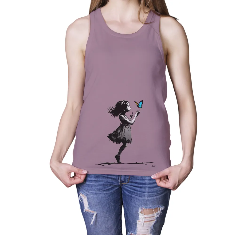 Custom Tee Shirts: Lily's Magical Encounter with a Butterfly|butterfly print hanky hem tee