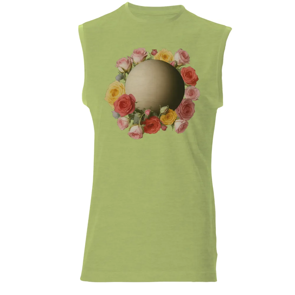 Shirts Graphic Tees: Roses and Golden Sphere - Artistic Design|80s guns n roses t shirt