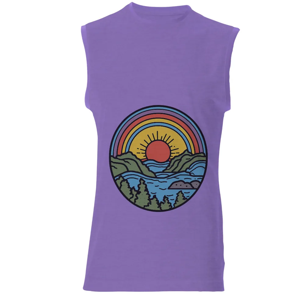 Customized Tee Shirts: Embrace Nature's Harmony with Elara's Rainbow Design|tommy jeans rainbow t shirt