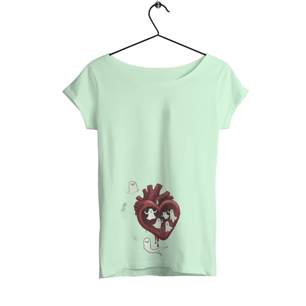 Graphic Tees: Heart Full of Ghosts - Haunting Memories| deep black background