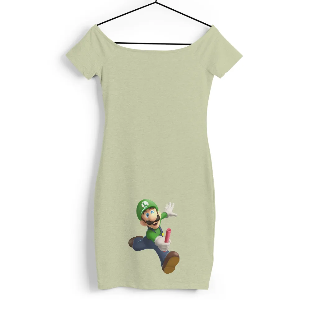 T-Shirts Design: Luigi Adventure with Pink Pipe|fun summer button down shirts