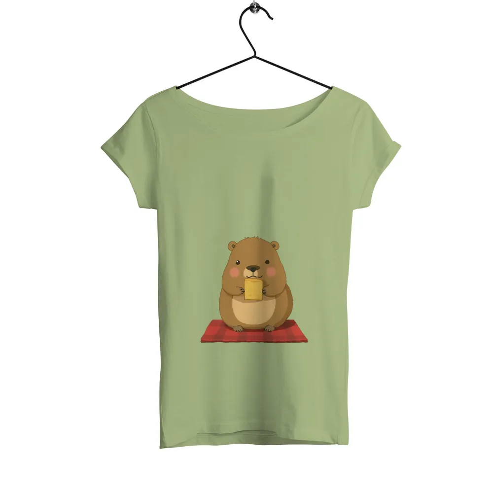 TShirt Printing: Hazel the Hamster Enjoys Cheese - Minimalist Design|fourth of july shirts cute