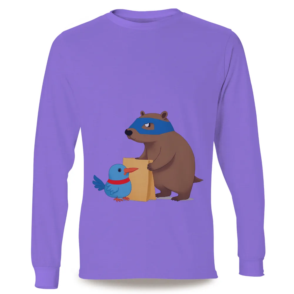 Graphic Tees: Bruno and Breezy's Adventure - Superhero Bear and Blue Bird|ethan bear