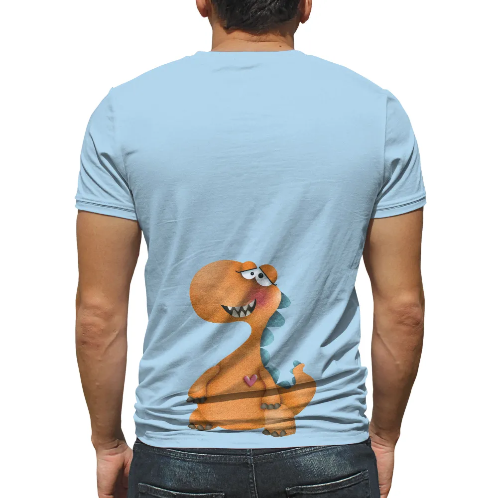 T-Shirt Printing: Quirky Dinosaur with Heart - Spread Love and Laughter|peace love camping shirt