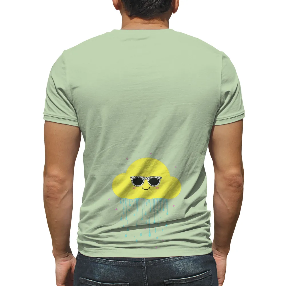 TShirt Printing: Cheerful Cloud with Sunglasses - Whimsical and Joyful Design|happy mondays call the cops t shirt