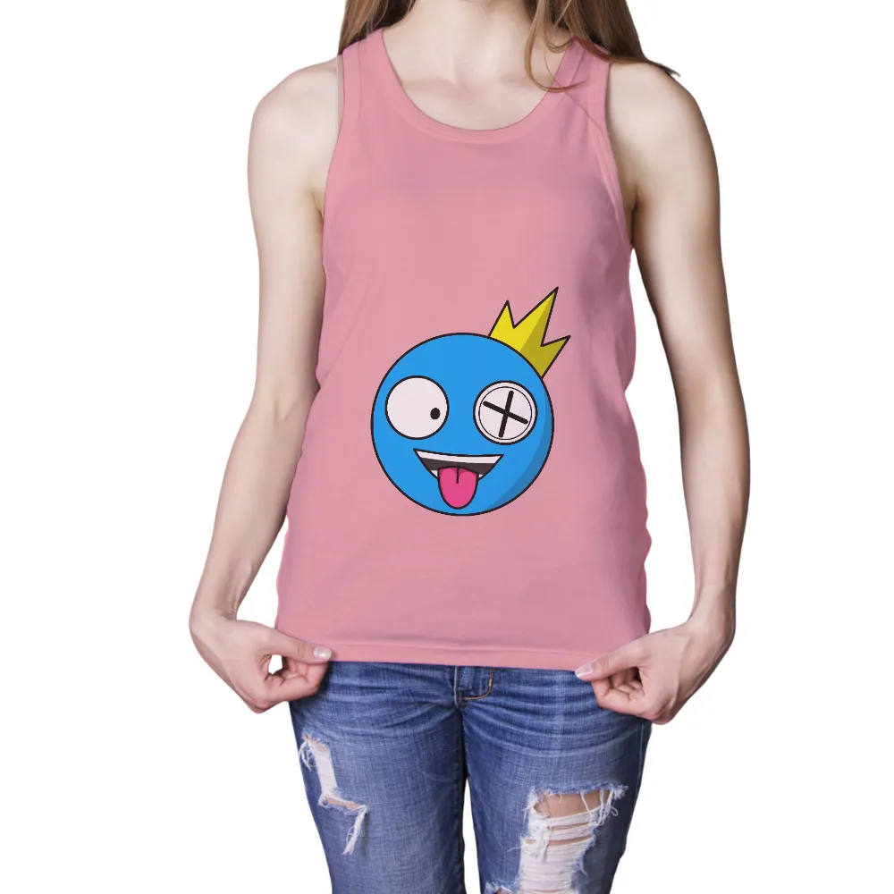 TShirt Design: Quirky Blue Character with Lightning Bolt|roblox cute black t shirt