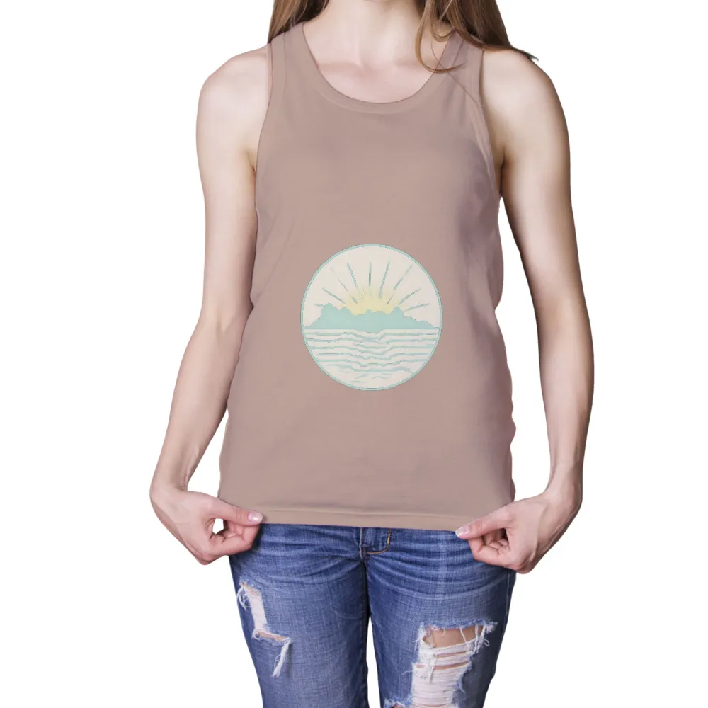 Shirts Graphic Tees: Sunrise Over the Ocean - Tranquility and Hope|rebellious hope t shirt black