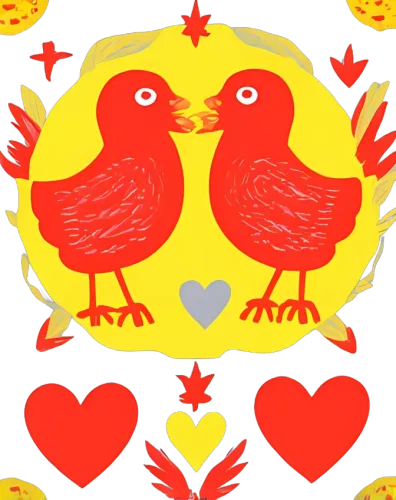 TShirt Printing: Love Birds - Whimsical Artistic Design