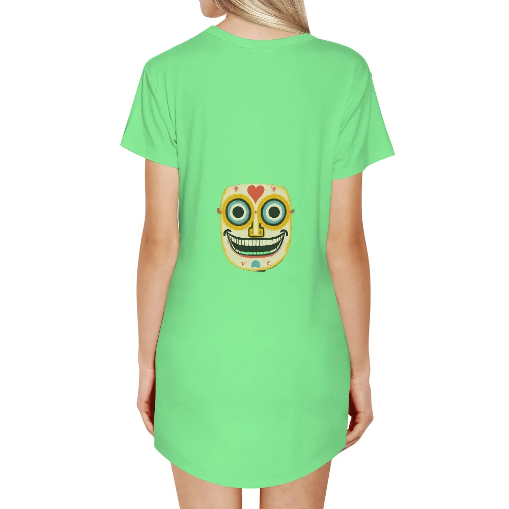 T-Shirts Design: Cheerful Mask - Joy and Positivity|heart shirts for valentine's day