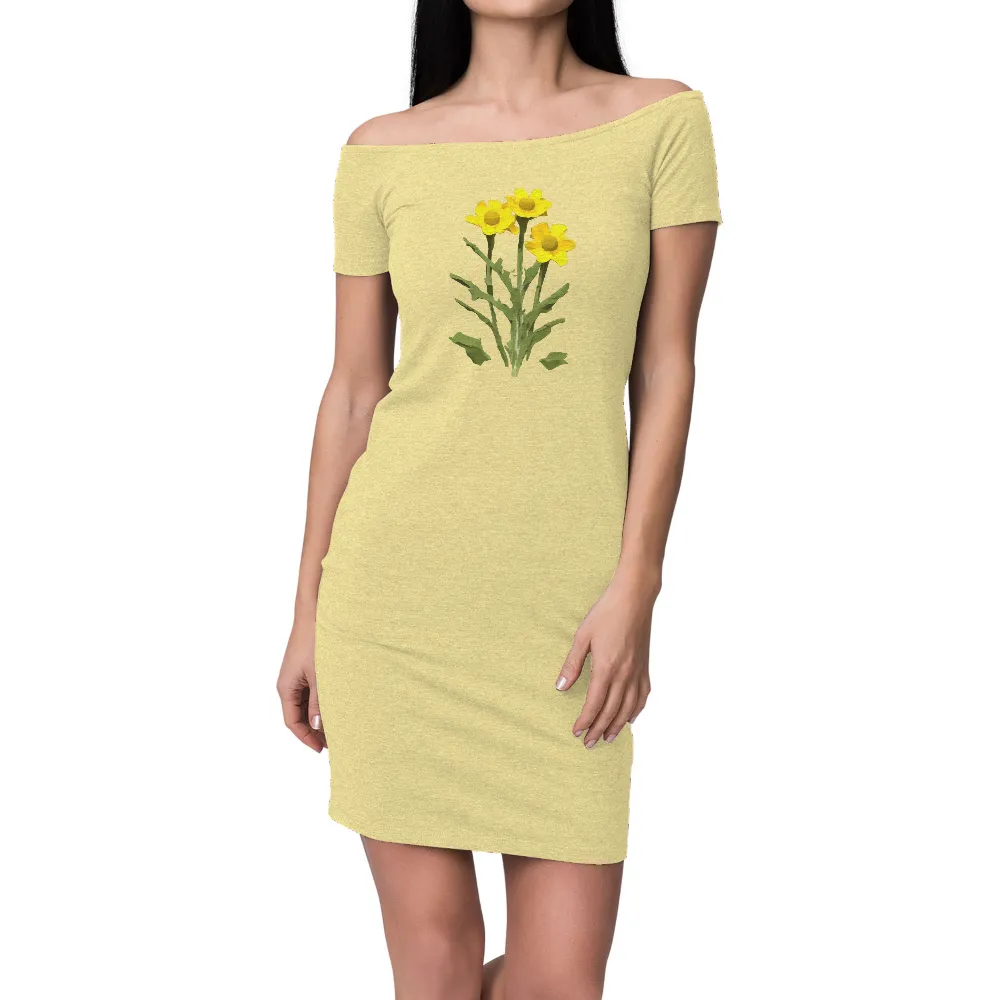 T-Shirts Design: Vibrant Daisies - Nature's Resilience|acnh silk floral print shirt