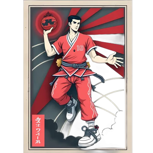 Graphic Tees: Martial Arts Fusion with Basketball