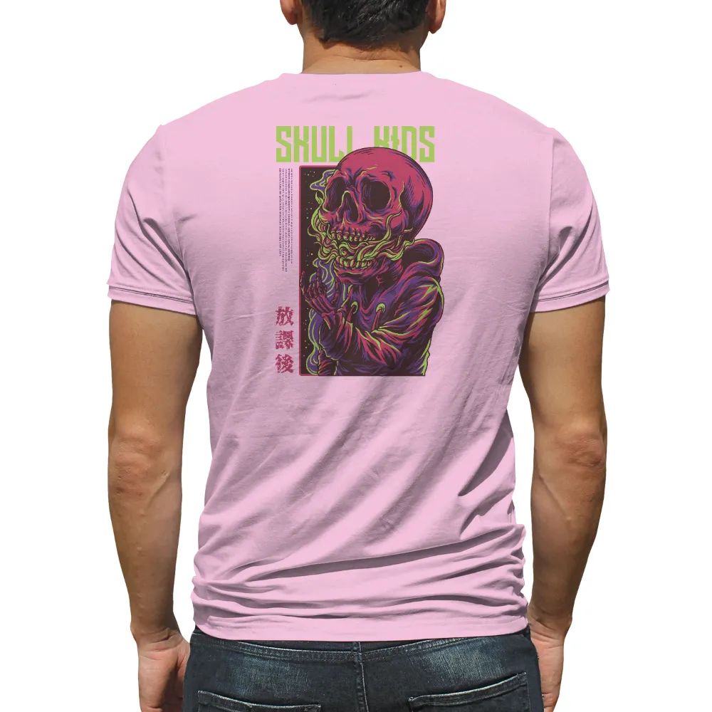 Skull Kids T-Shirt Printing: Neon Rock 'n' Roll Design|roblox skull t shirt